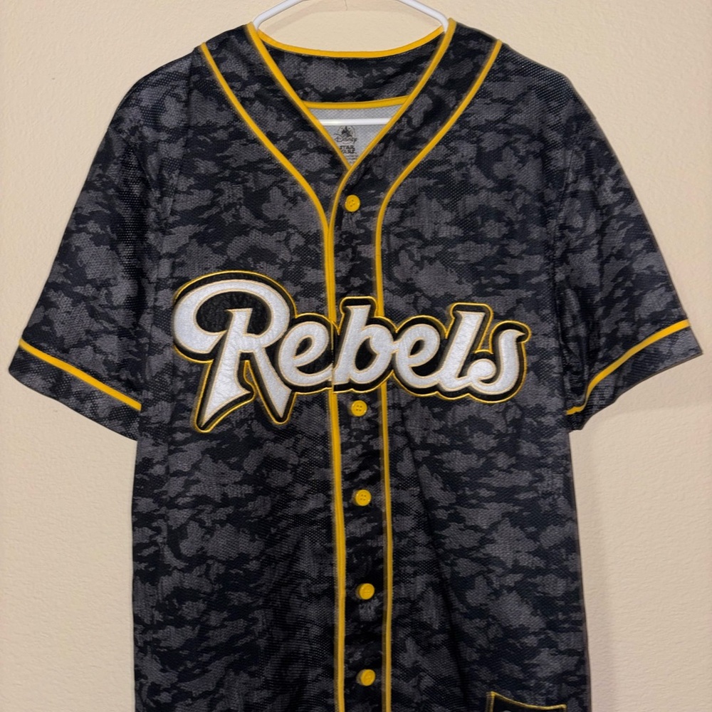 Disney Men's Black and Yellow Rebels Jersey